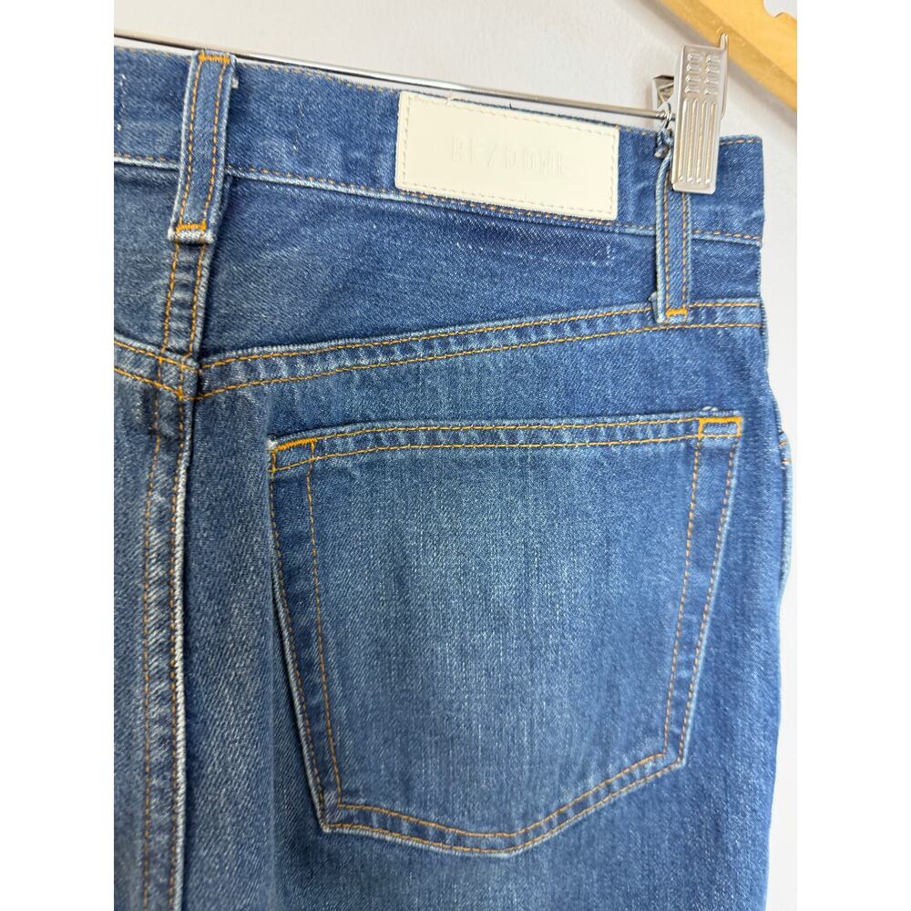 RE/DONE 90's High Rise Loose Distressed Straight Leg Raw Hem Jeans Sz 27 - Picture 10 of 14